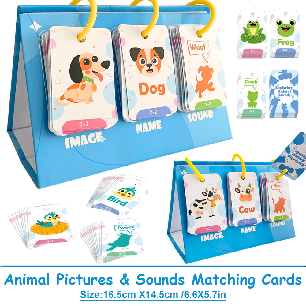 Educational Flash Card - 72Pcs Kids Learn Animal Sounds &