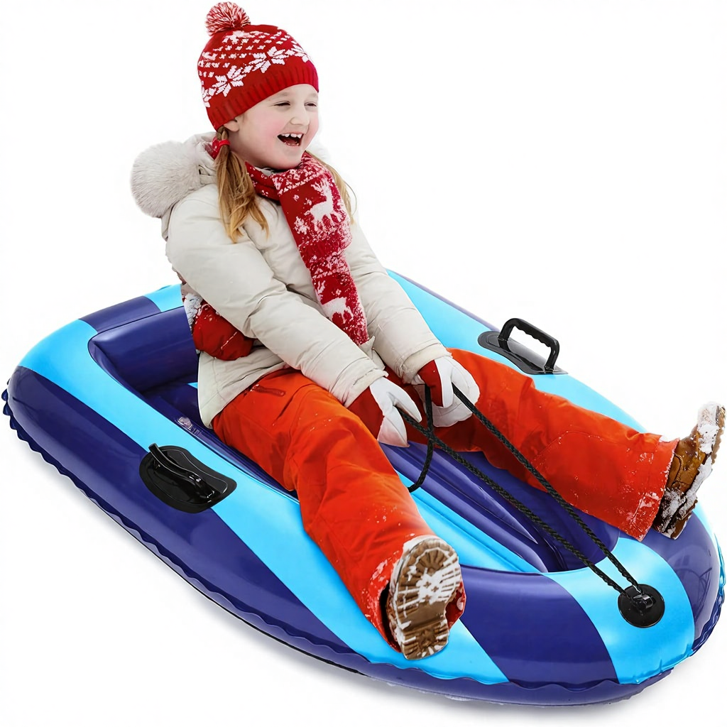 Kids' Toy - QPAU Inflatable PVC Snow Sled Heavy