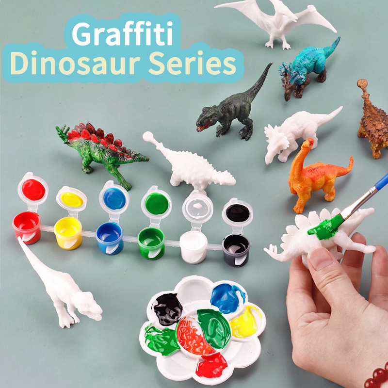 6pcs/8pcs, DIY Coloring Dinosa - Dinosaur Figurine Set บทวิจารณ์และราคา