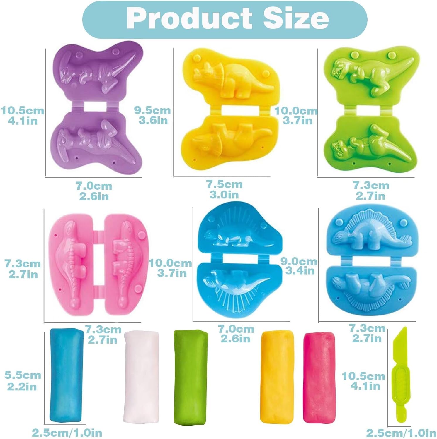 6 Dino Molds Dough Set with 5  - Kids & Toys Expo Saudi Arabia บทวิจารณ์และราคา
