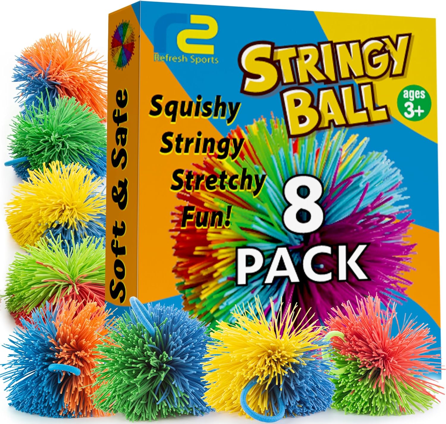 8 Pack Stringy Sensory Balls - - Kids Toys Basket บทวิจารณ์และราคา