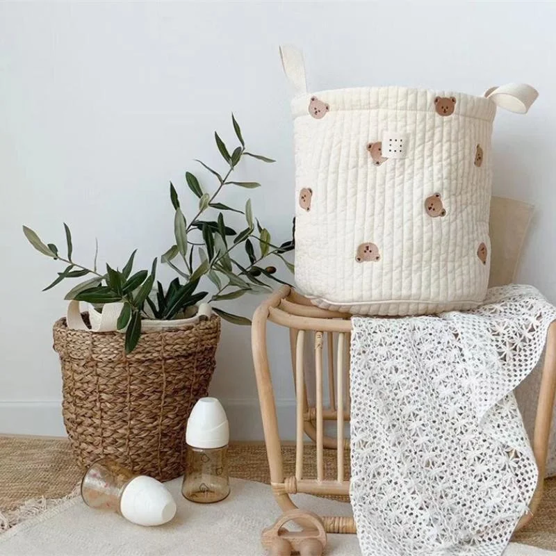 Cute Bear Embroidery Diaper Ba - Kids Toys Basket บทวิจารณ์และราคา