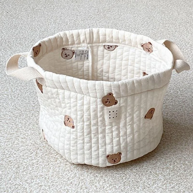 Cute Bear Embroidery Diaper Ba - Kids Toys Basket บทวิจารณ์และราคา