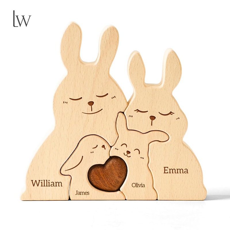 Wooden Bunny Family Puzzles Pe - Kids Toys Names บทวิจารณ์และราคา