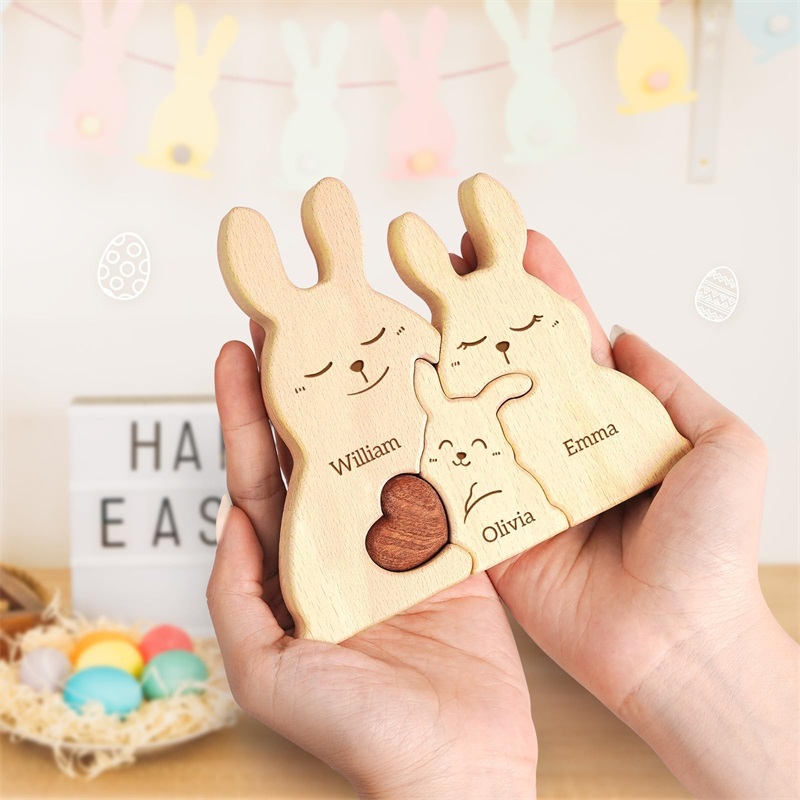 Wooden Bunny Family Puzzles Pe - Kids Toys Names บทวิจารณ์และราคา