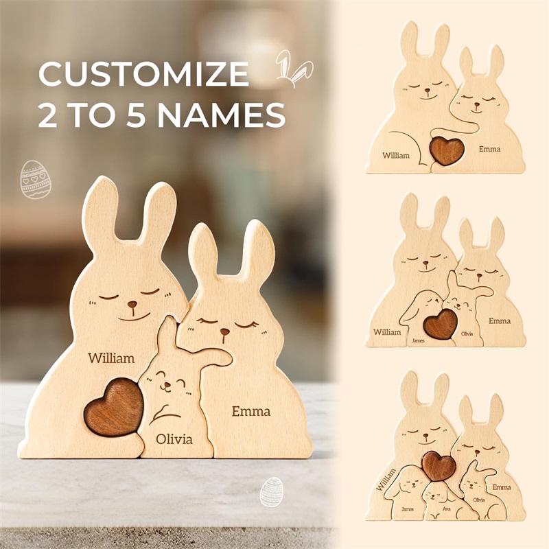 Wooden Bunny Family Puzzles Pe - Kids Toys Names บทวิจารณ์และราคา