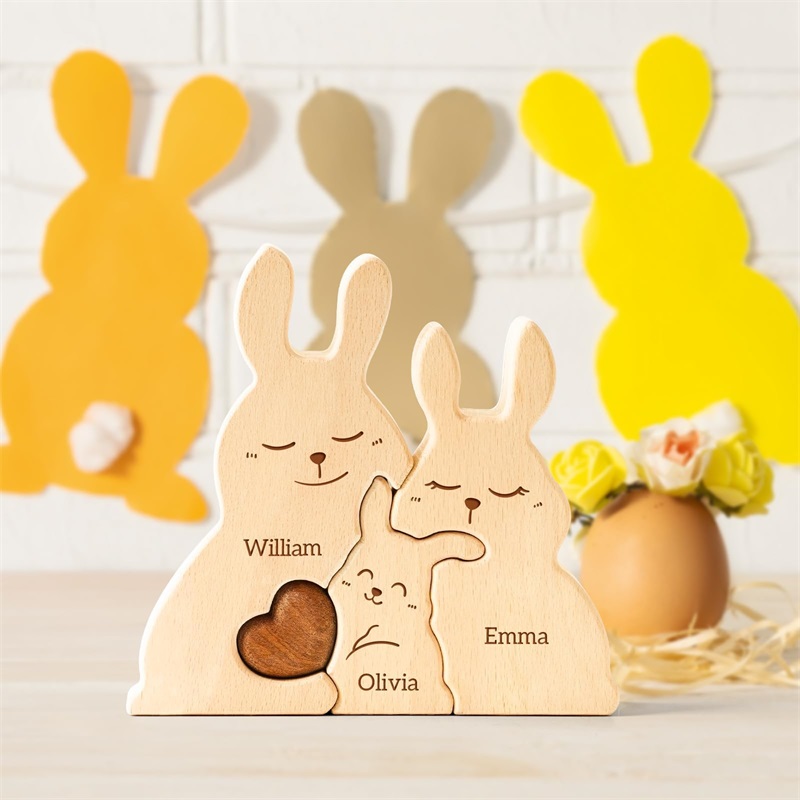 Wooden Bunny Family Puzzles Pe - Kids Toys Names บทวิจารณ์และราคา