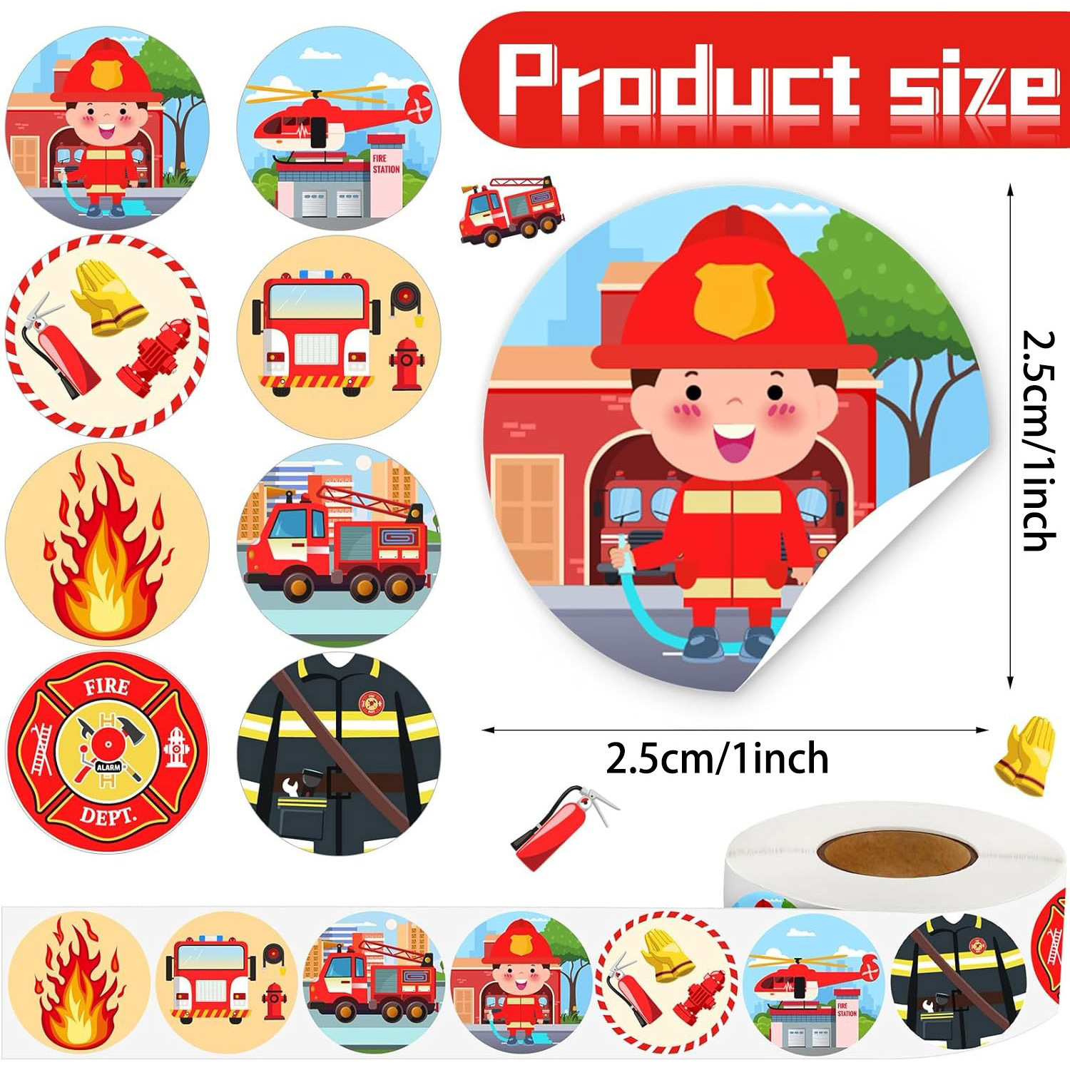 500Pcs Police Stickers Firefig - Kids Toys Names บทวิจารณ์และราคา