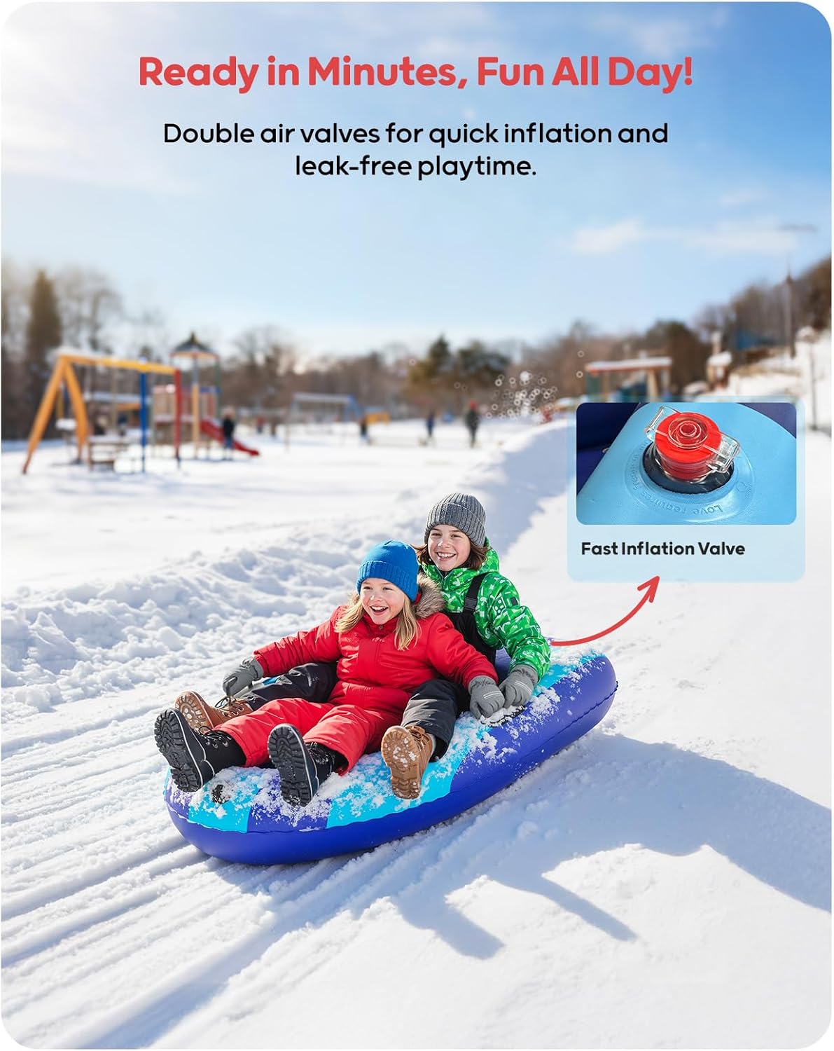 QPAU Inflatable PVC Snow Sled  - Kids' Toy บทวิจารณ์และราคา