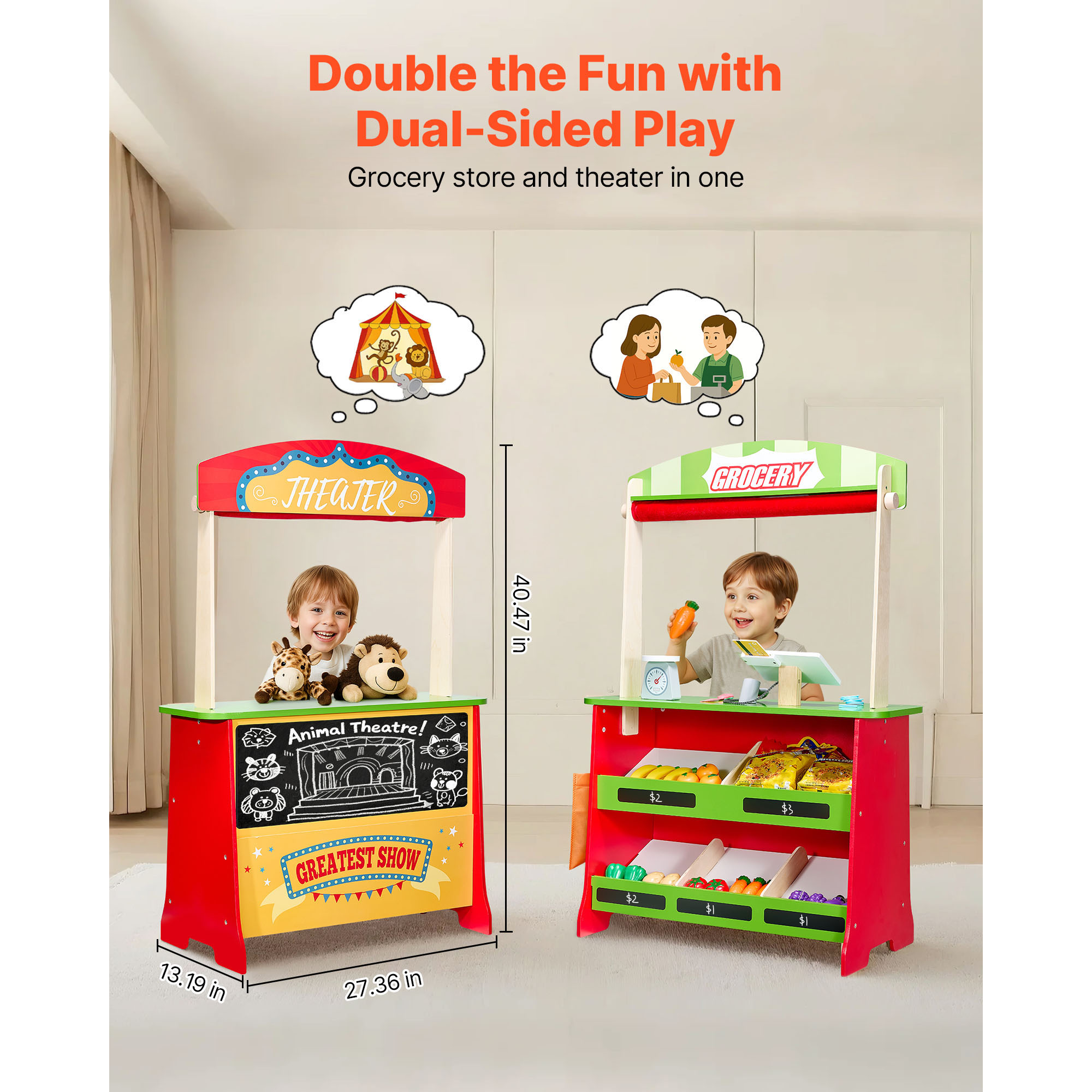 SucceBuy 2-in-1 Kids Wooden Pu - Kids Toys In Store บทวิจารณ์และราคา