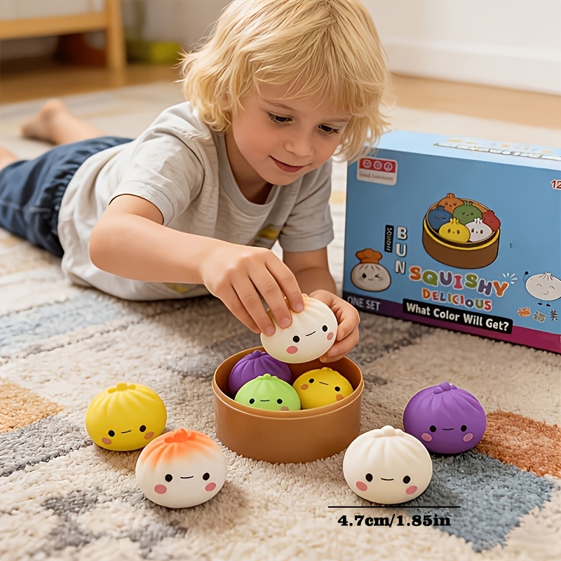 1PC Colorful Steamed Bun Squis - Kids Toys Basket บทวิจารณ์และราคา