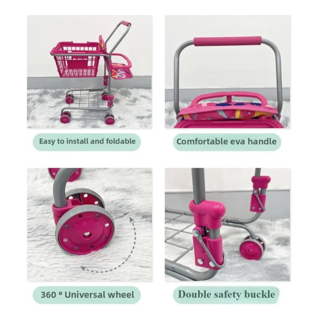 Baby Doll Shopping Cart for Gi - Kids Toys Basket บทวิจารณ์และราคา