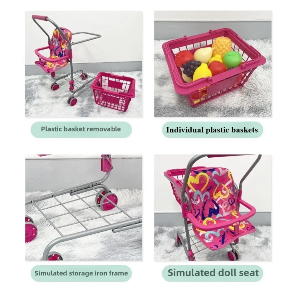 Baby Doll Shopping Cart for Gi - Kids Toys Basket บทวิจารณ์และราคา