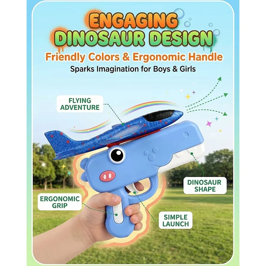 Dinosaur Foam Airplane Launche - Catapult Launcher Toy บทวิจารณ์และราคา