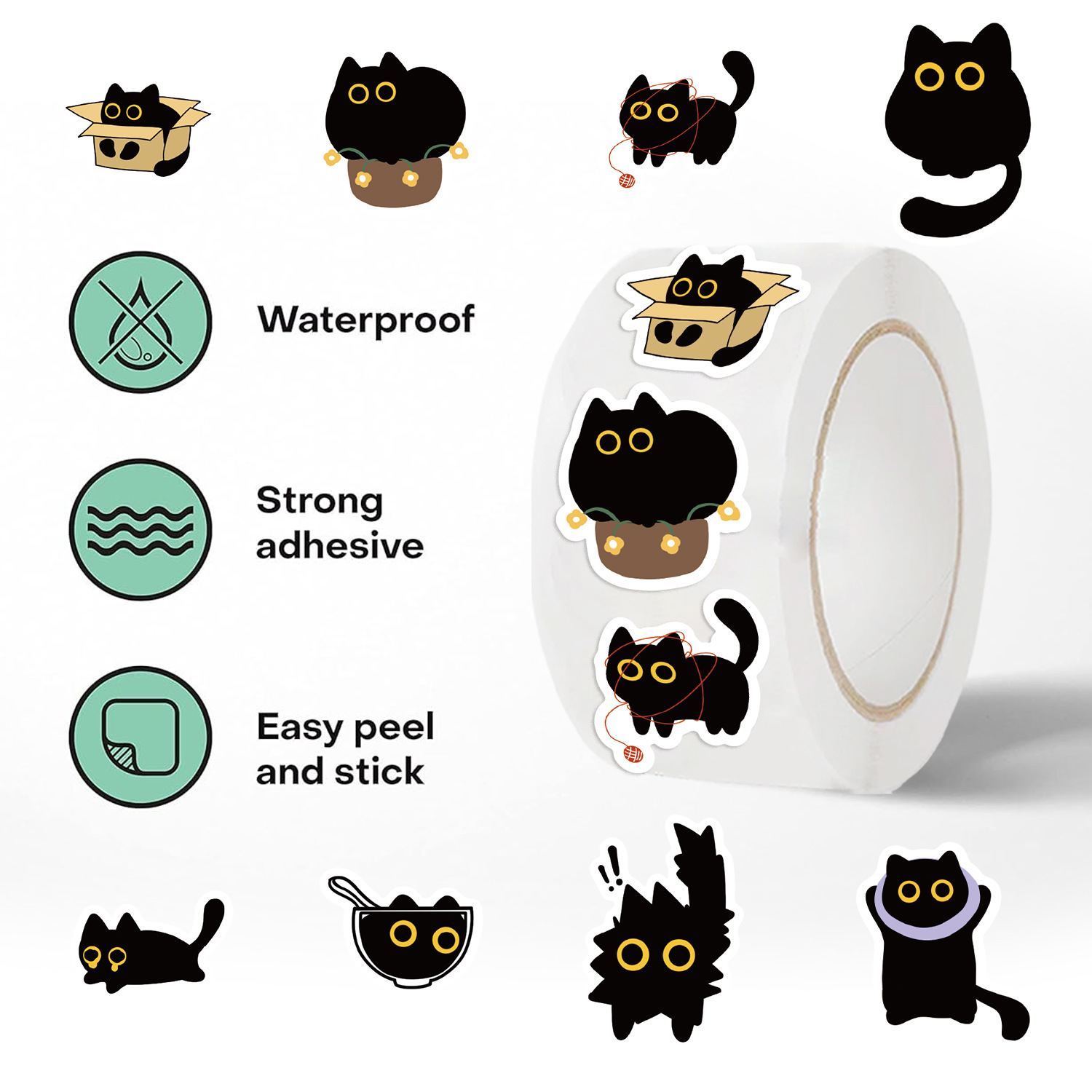 100-500Pcs Cartoon Cat Roll St - Kids Toys Names บทวิจารณ์และราคา