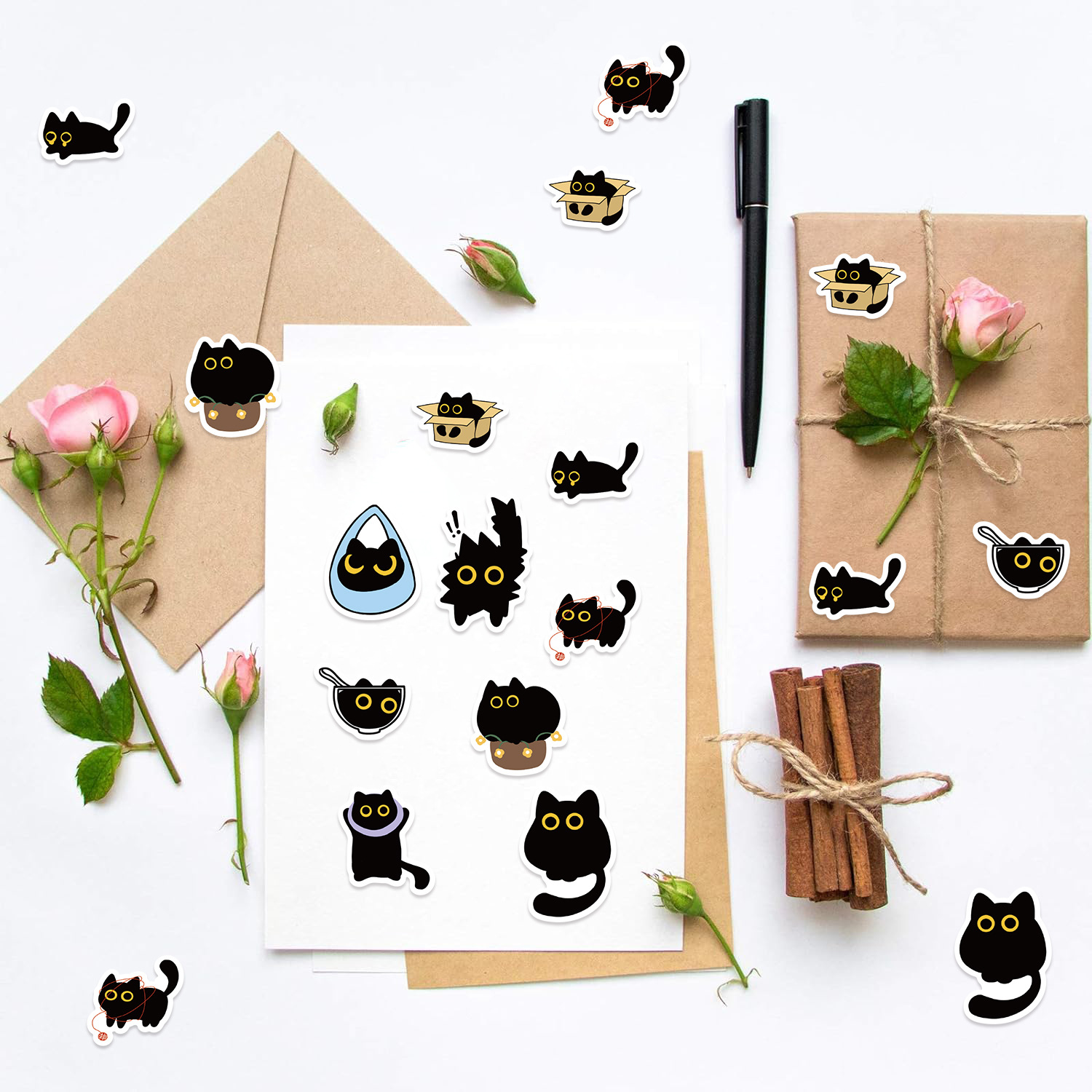 100-500Pcs Cartoon Cat Roll St - Kids Toys Names บทวิจารณ์และราคา