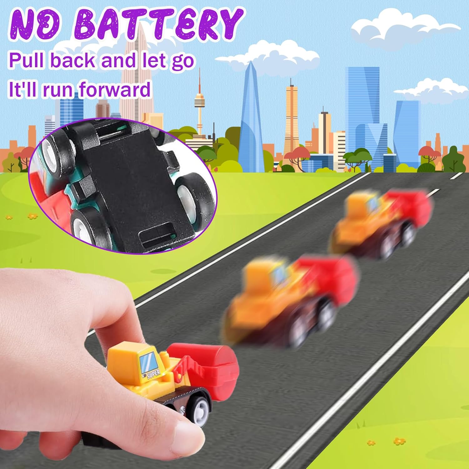 12pcs Pull Back Cars Truck Veh - Kids Toys Cars บทวิจารณ์และราคา