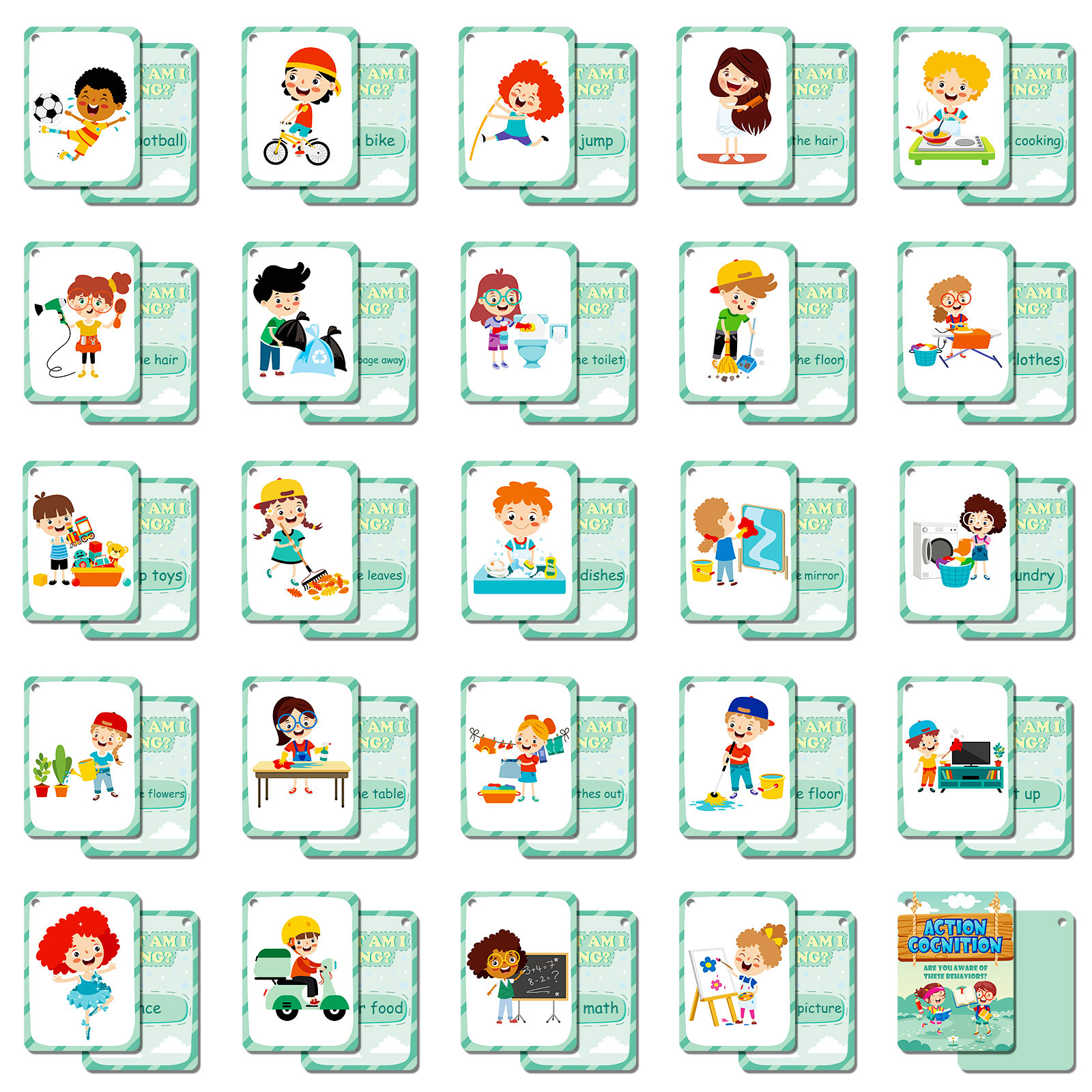 50Pcs/Set Cognition Learning C - Educational Flash Card บทวิจารณ์และราคา
