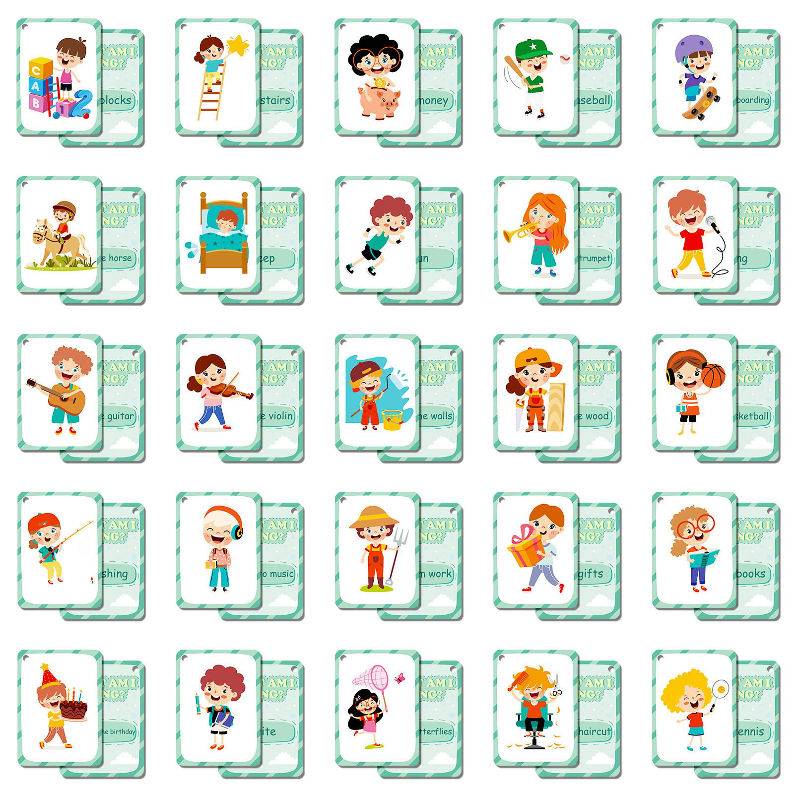 50Pcs/Set Cognition Learning C - Educational Flash Card บทวิจารณ์และราคา